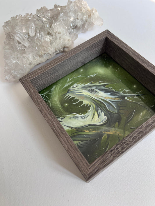 Wooden Frame with Dragon Painting