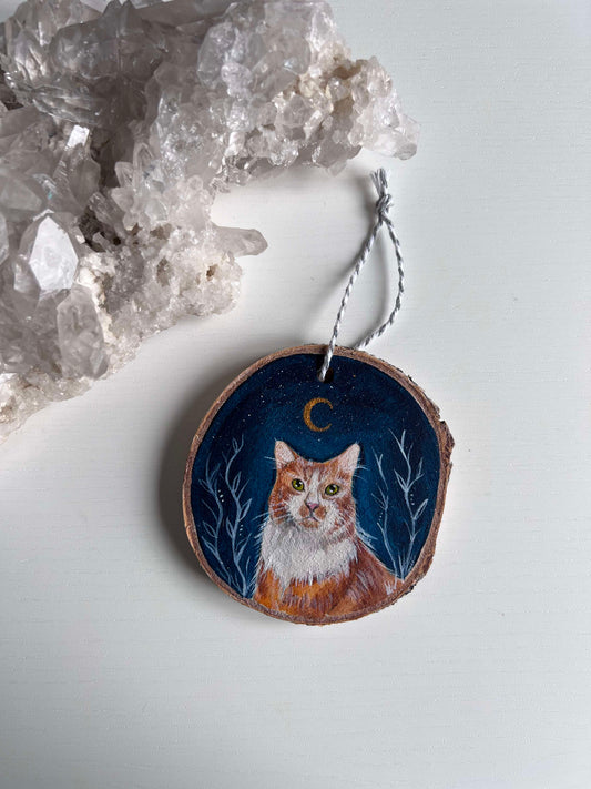 Hand Painted Ginger Cat Decoration