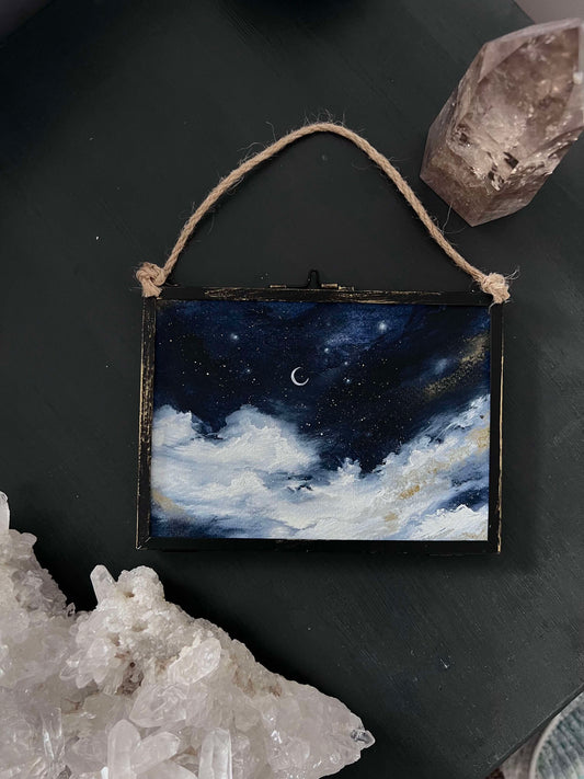 Framed Starry Sky Oil Painting