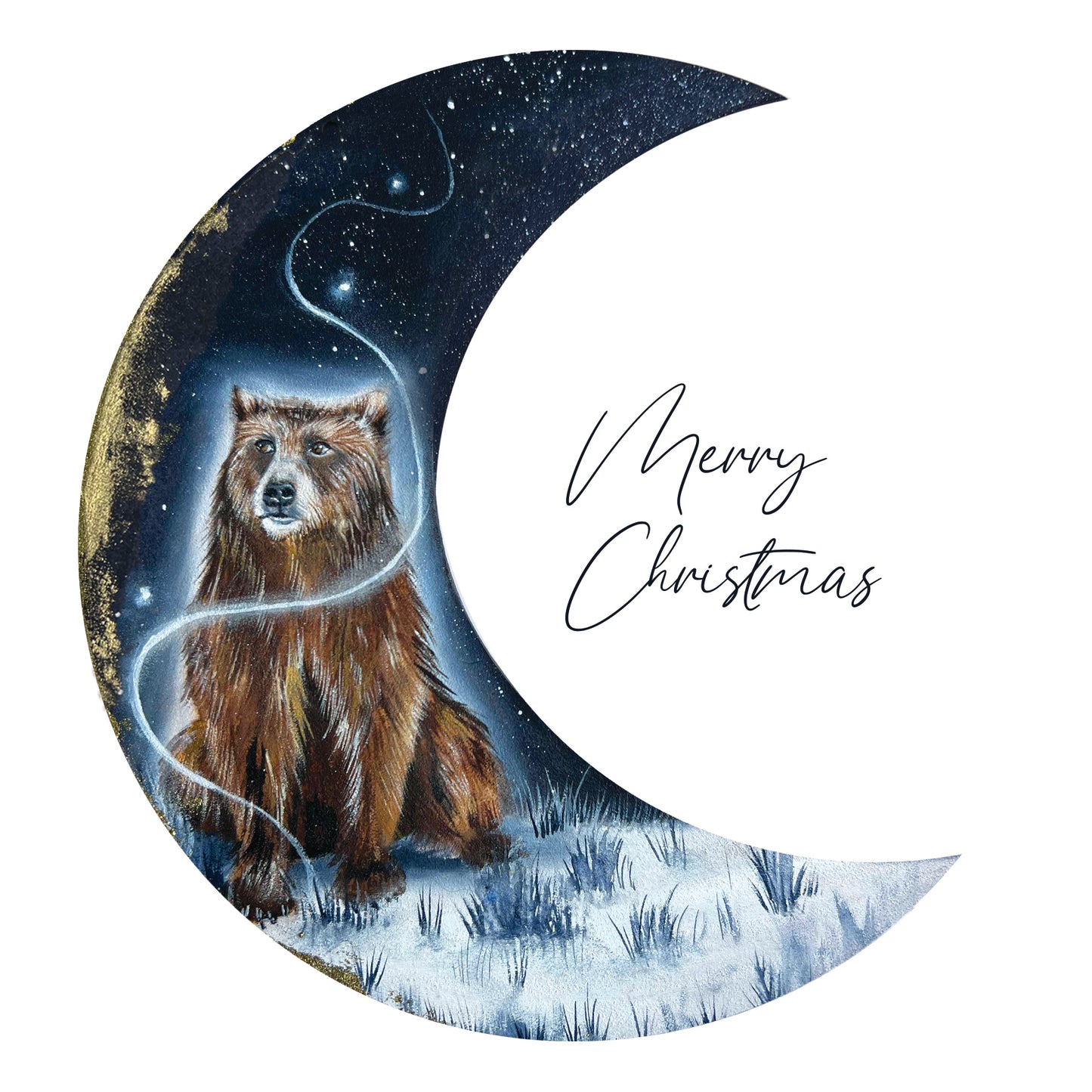 Christmas Bear Moon Card