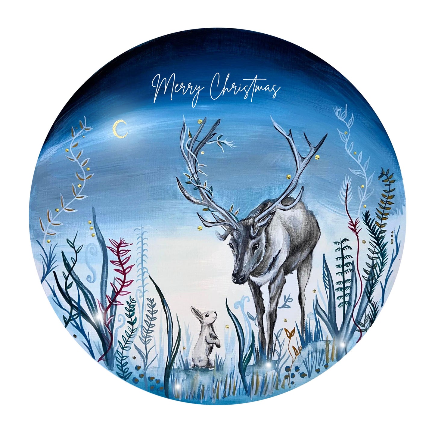 Christmas Deer & Rabbit Card