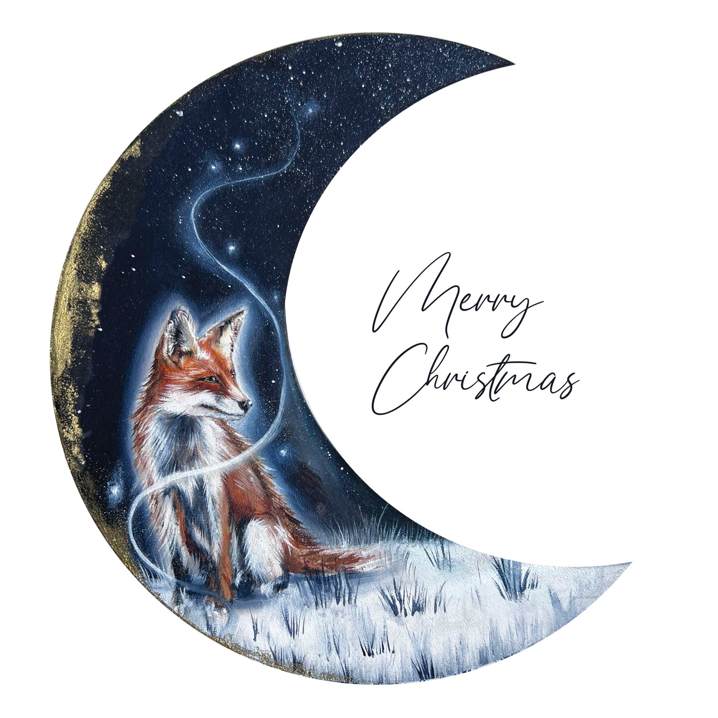 Christmas Fox Moon Card