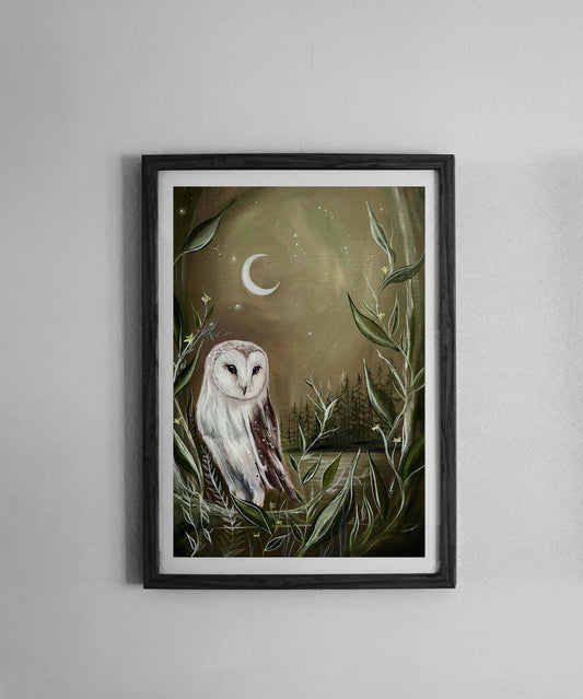 Woodland Art Print - Owl