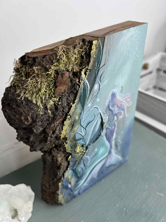 'Sun Mermaid' Original Oil Painting on wood